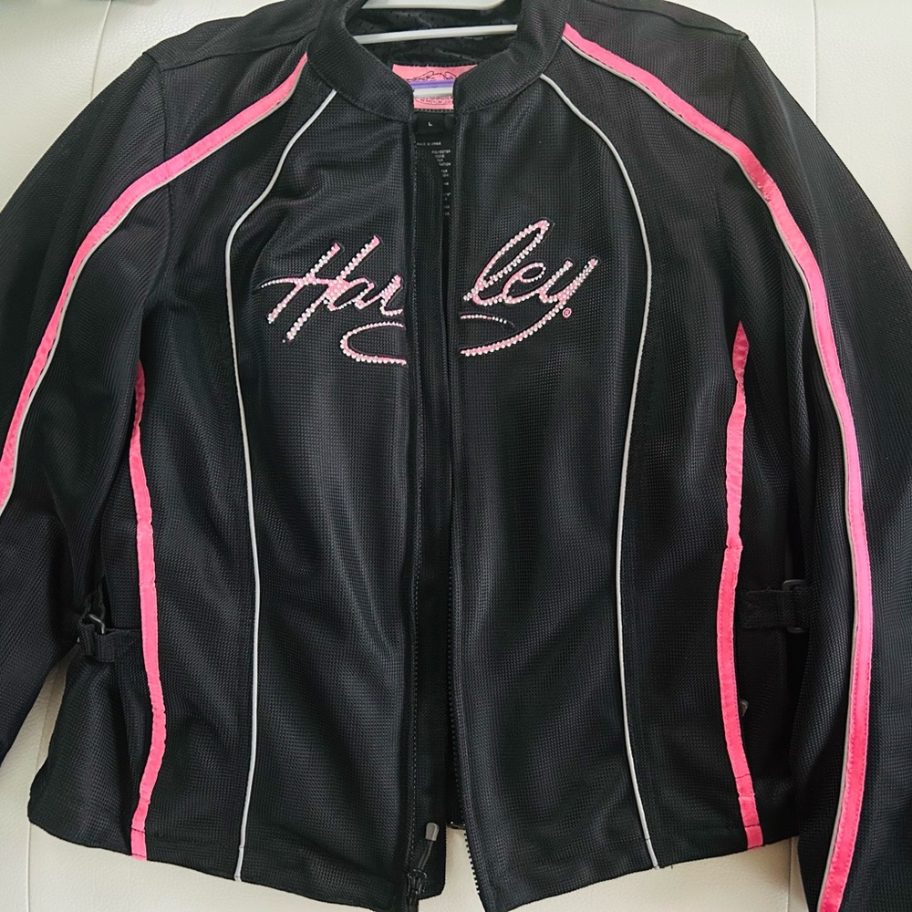 PINK TAG Harley-Davidson Black Jacket with Pink Accents